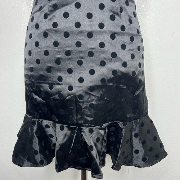 BY THE WAY Revolve Black Mini Dress Velvet Polka Dot Twist Front Size XXS - Picture 6 of 15